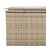 5 Piece Garden Sofa Set with Cushions Beige Poly Rattan Acacia 3213539