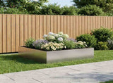Garden Planter Silver 80 x 80 x 30 cm Stainless Steel 8005072