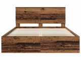 Bed Frame with Headboard Old Wood 135 x 190 cm Solid Pine Wood 3409370