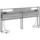 Storage Headboard with Shelf Grey sonoma 200 cm Engineered wood 859663