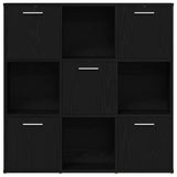 Book Cabinet Black Oak 90x28x90 cm Engineered Wood 862503