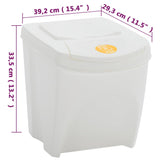 Stackable Garbage Bin Boxes 4 pcs White 100 L Polypropylene 152201