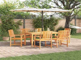 Garden Dining Set 7 pcs Brown Solid Acacia Wood 3375679