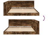 Bookcase Bed with Shelf Smoked oak 140 x 200 cm Engineered Wood 3335732