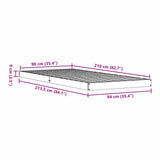 Floor Bed Frame Natural 90 x 210 cm Solid Pine Wood 869734