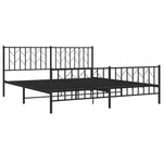 Metal Bed Frame without Mattress with Footboard Black 183x213cm 374460