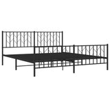Metal Bed Frame without Mattress with Footboard Black 183x213cm 374460