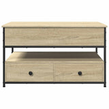 Coffee Table Sonoma Oak 85x50x50 cm Engineered Wood and Metal 845387