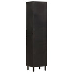 Bathroom Cabinet Black 38x33x160 cm Solid Wood Mango 356841