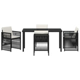 Garden Dining Set 5 pcs Black Powder-Coated Steel 3380646