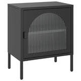 Nightstand Black 50x35x60 cm Glass and Steel 352997