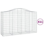 Arched Gabion Baskets 11 pcs 200x50x120/140 cm Galvanised Iron 3145670