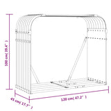 Log Holder Green 120x45x100 cm Galvanised Steel 364543