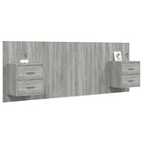 Bed Headboard with Cabinets Grey Sonoma Engineered Wood 3115690