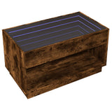 Coffee Table with Infinity LED Smoked Oak 90x50x50 cm 847669