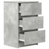 Bedside Cabinet with 3 Drawers Concrete Grey 39x35x65 cm 861343