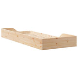 Bed Frame Brown 90 x 220 cm Solid Pine Wood 873412