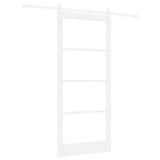 Sliding Door White 93 x 211 cm Solid Pine Wood and Glass 3332430