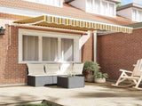 Retractable Awning Yellow and Grey 250 x 200 cm Fabric 3329417