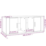 TV Cabinet Brown Oak 100x35x40 cm Engineered Wood 816807