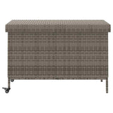 Garden Storage Box with Wheels Grey 110x55x73 cm Poly Rattan 4103828