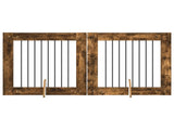 Dog Gate with Stands 2 pcs Smoked Oak 80 x 80 cm 892075