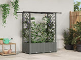 Raised Bed with Trellis and Roof Light Grey 124.5 x 40 x 138 cm 42032590