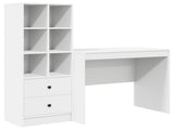 Desk with Drawer with Shelf with Storage 2 pcs White 3337361