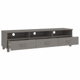 TV Cabinet "HAMAR" Light Grey 158x40x40 cm Solid Wood Pine 340475
