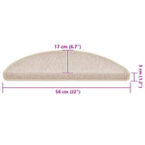 Stair Mats 20 pcs 56x17x3 cm Taupe Half Round 3365787
