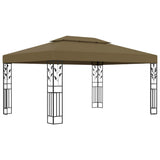 Gazebo with Double Roof 3x4 m Taupe 180 g/m 312244