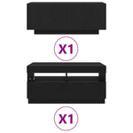TV Cabinet 2 pcs Black 180 x 35 x 40 cm Engineered wood 3333062