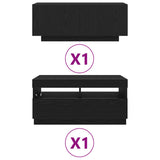 TV Cabinet 2 pcs Black 180 x 35 x 40 cm Engineered wood 3333062