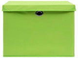 Storage Boxes with Covers 10 pcs 28x28x28 cm Green 325230