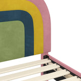 Toddler Bed Frame with Headboard Pink 70 x 140 cm Velvet 42011005