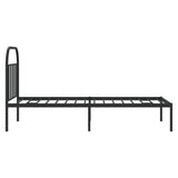 Bed Frame Black Powder-coated Steel Single Bed Frame 353628