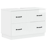 2 Piece Bathroom Cabinet Set HOORN High Gloss White 3417553