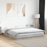 Bed Frame with LED Lights without Mattress Concrete Grey 150x200cm 3281094