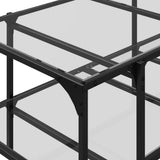Coffee Table with Transparent Glass Top 98.5x50x45 cm Steel 846042