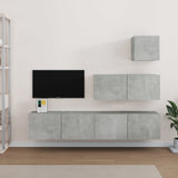4 Piece TV Cabinet Set Concrete Grey Engineered Wood 3114649