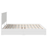 Storage Bed with Headboard White 200 x 200 cm Engineered Wood 3411173