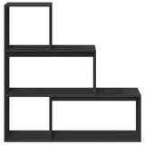 Room Divider Bookcase 3-Tier Black 123x29x123 cm Engineered Wood 857986