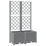 Garden Planter with Trellis Light Grey 80x40x136 cm PP 153272