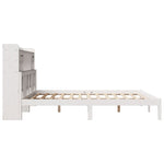 ZNTS Bookcase Bed without Mattress White 200x200 cm Solid Wood Pine 3322350