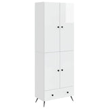 Cabinet Set 2 pcs High Gloss White Engineered Wood 3416857