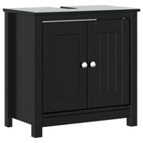 3 Piece Bathroom Furniture Set BERG Black Solid Wood Pine 3206495