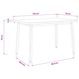 120 x 70 x 75 cm Solid Acacia Wood White and Black Rectangular 937598