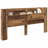 Storage Headboard with LED Old Wood Engineered Wood 3418702
