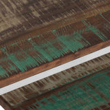 Coffee Table Silver Stainless Steel and Solid Wood Reclaimed 350024