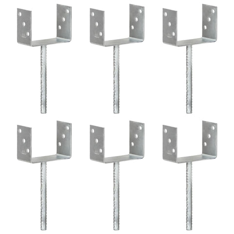 ZNTS Fence Anchors 6 pcs Silver 14x6x30 cm Galvanised Steel 145322